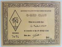 Diploma G-QRP Club 1993