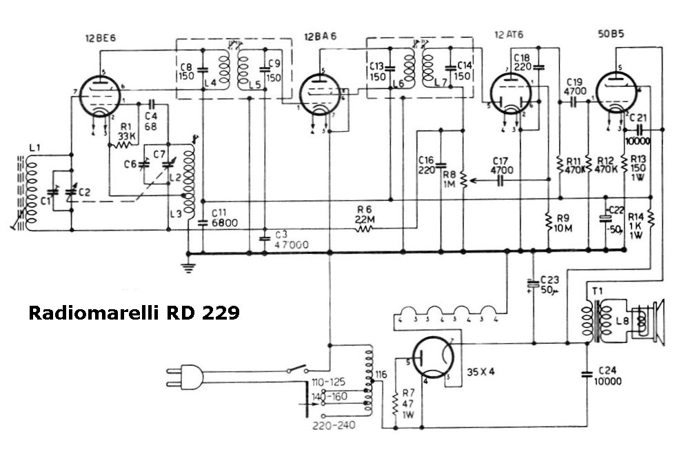 Old Radio Diagram Italy 15